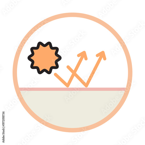 外的刺激による肌ダメージの断面アイコン（花粉・乾燥）
