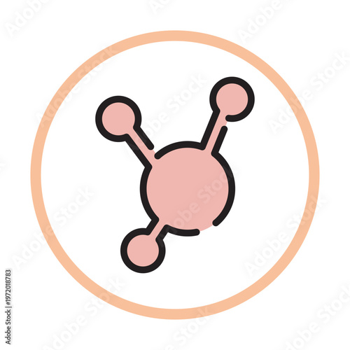 美容成分・分子構造を表すスキンケアアイコン