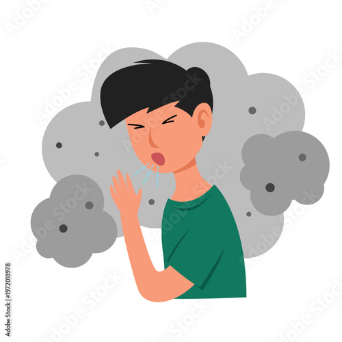 air pollution with dust PM2.5 concept