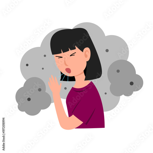 air pollution with dust PM2.5 concept