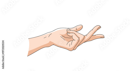 Human hand and arm in a relaxed pose with fingers slightly curved as if holding an invisible object or gesturing during a conversation.