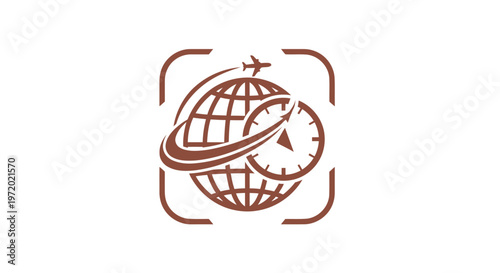 World Travel and Time - A Global Journey Concept.