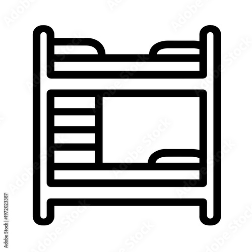Minimalist bunk bed kids bedroom vector icon