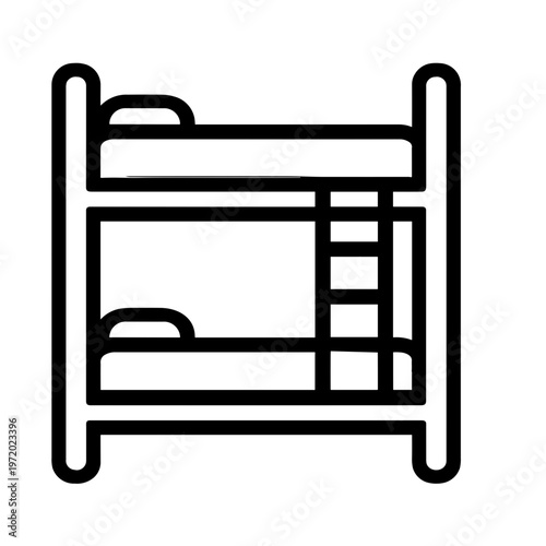 Minimalist bunk bed kids bedroom vector icon