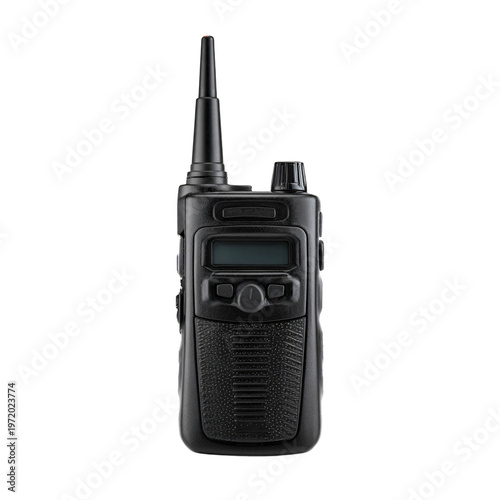 Professional Isolated Black Walkie Talkie on White Background for Communication Devices Illustration