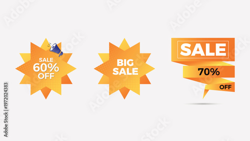 Sale and Discount Labels flash Boosting sell bubble Template
