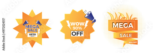 Sale and Discount Labels flash Boosting sell bubble Template
