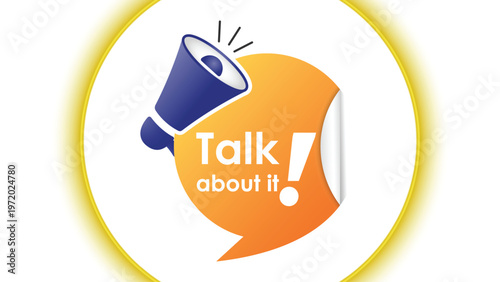 Talk about it Discount Labels flash Boosting speech bubble Template