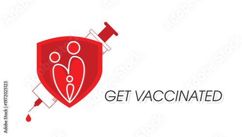 Get Vaccinated for health safety and protection against viruses and diseases vector Eps