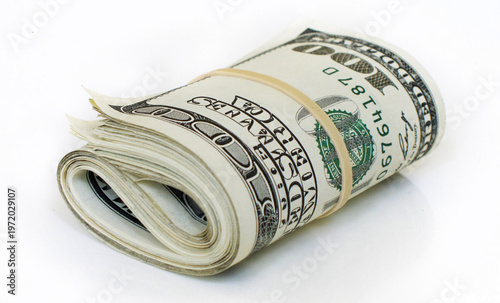 roll of dollars isolated