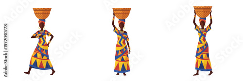 picture of a woman carrying a rinjing on her head