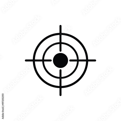 Simple black target icon with concentric circles and crosshairs