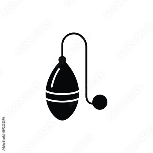 Simple black silhouette of a vintage perfume atomizer or scent bottle