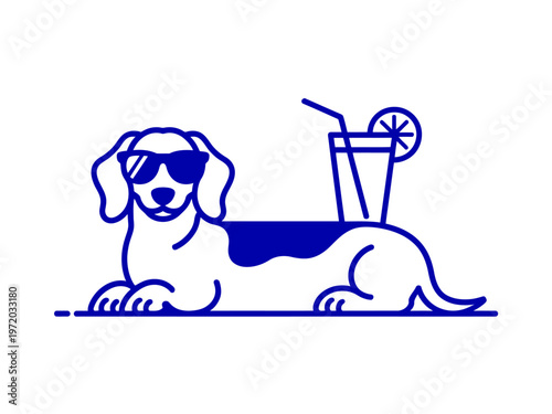 Dog holding a gift cute cartoon puppy illustration