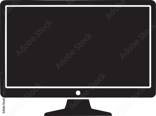 Computer monitor, black screen, flat screen, desktop display, modern technology
