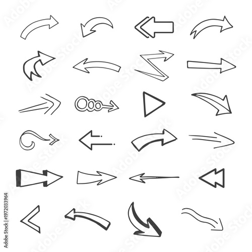 Arrows set vector illustration.Illustration set of arrows.Stylized arrow sign direction collection.