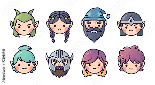 Cute Cartoon Avatar Collection Diverse Characters and Fantasy Elements