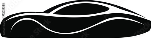 Sleek sports car silhouette icon