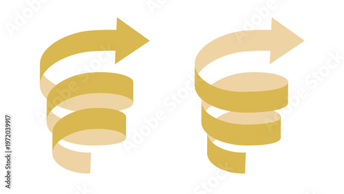 3D Spiral Arrow Icon Set