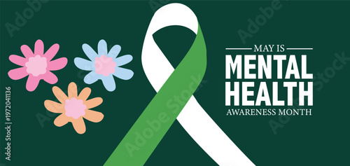 Mental health awareness month, illustration Background