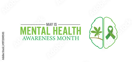Mental health awareness month, illustration Background