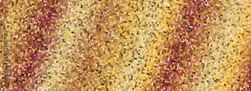 Abstract mosaic gold pattern for a nightclub or disco. Disco ball texture. Yellow golden shining backdrop. Gradient retro grid. Vector illustration