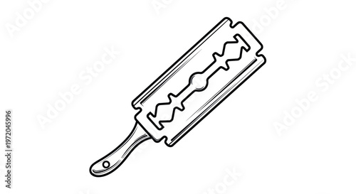 Classic Safety Razor Blade Illustration - Sharp Edge Tool