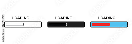 Loading or progress bar indicates an ongoing process, showing current status or completion percentage, digital interface icon