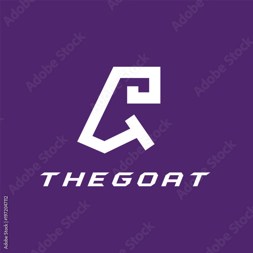 G letter goat head line logo icon vector concept design .