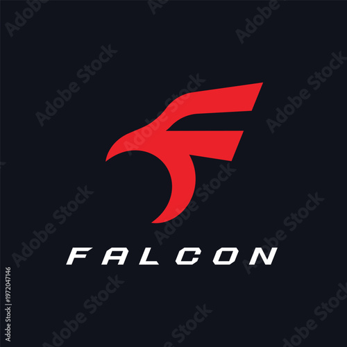 F letter falcon logo icon vector element concept design for branding .