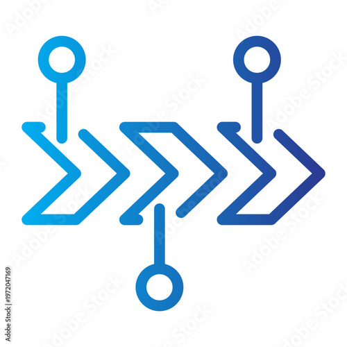 Sequential Workflow Gradient Line Icon