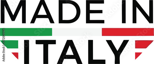 Made in Italy logo icon with Italian flag colors isolated on white background vector design