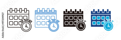 Deadline   Icon Set Multiple Style Collection