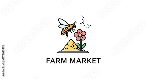 Bee flying to honeycomb pile.