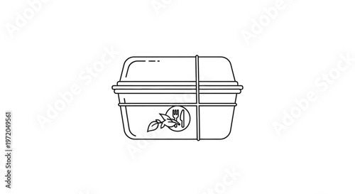 Black and white plastic container.