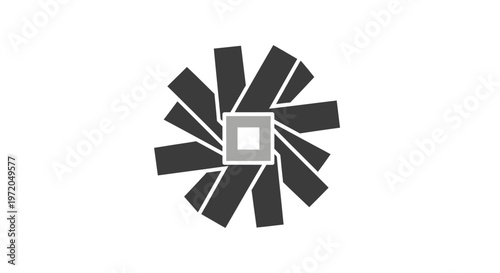 Black and white wind turbine.