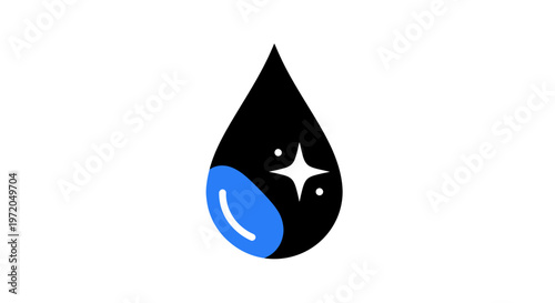 Black Oil Droplet with Sparkle.