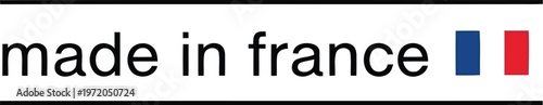 Minimalist Made in France Label Typography with National Flag Icon for Product Packaging Design Elements