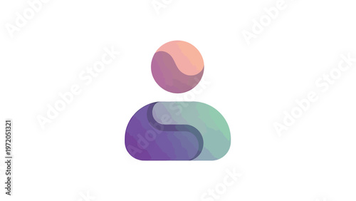 Abstract Colorful Person Icon Representing User Profile or Avatar.