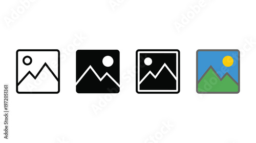 gallery icon icon set, image icon, picture symbol. photo signs. vector illustration