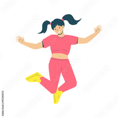 Trendy Gen Z Flat Character - Energetic Hip Hop Dancer