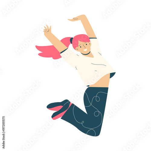 Trendy Gen Z Flat Character - Energetic Hip Hop Dancer