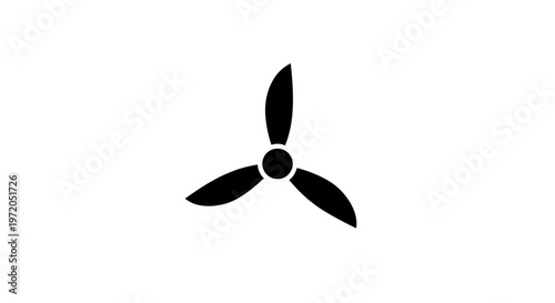 Drone Propeller Minimalist Symbol Isolated on White Background