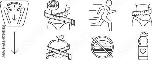 Vintage style vector illustration set of human body anatomy including head and full figure in sketch doodle design