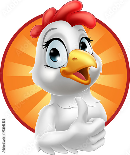 Chicken cheerful cartoon ch...
