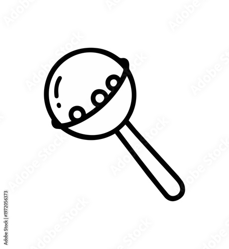 Baby rattle illustration against black background