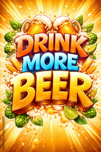 Drink More Beer Vibrant Celebration