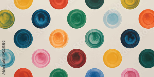 Artistic Gouache Circle Pattern on Textured Background