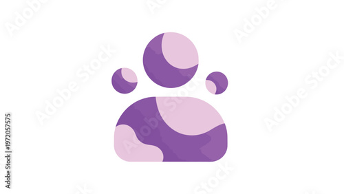 Abstract Purple Human Icon Representing People and Social Connections.