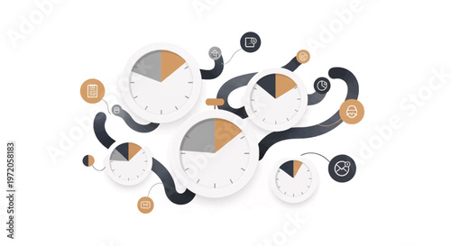 Countdown timer and pie charts for effective time management